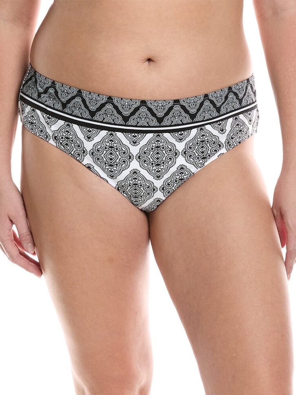 La Blanca Black & White Oasis Tile  Print Bikini Bottom Sz 18W NWT $89.00